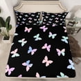 thumbnail image 2 of Homewish Gradient Colorful Butterfly Twin Sheet Sets,Cartoon Animal Twin Fitted Sheet,Rainbow Ombre Flat Sheet For Girl,Luxury Bedroom Decor,3pcs, 2 of 7
