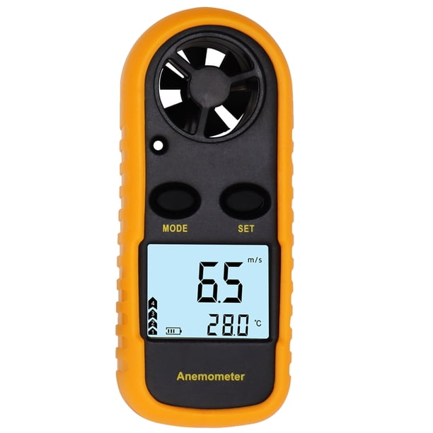 AnemóMetro de Mano 2 en 1 para Medir Aire Acondicionado, Velocidad del Viento Al Aire Libre, Temperatura, Volumen, Medidor de Prueba