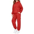 thumbnail image 3 of Piuwrlz Kids 2-Piece Hoodies Outfits Sets,Girls Cotton Sweatshirt Pants Fashion Set Red Size 5-6 Years, 3 of 8
