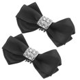 thumbnail image 4 of WEUVEB 1Pair Elegant Black Bow Shoe Accessories Removable Clip for Wedding Shoes, 4 of 8