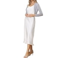 thumbnail image 2 of INSPIRE CHIC Women's Elegant Long Sleeve Glitter Crop Ruffle Bolero Shrug, 2 of 5