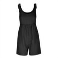thumbnail image 4 of cfhntfmh Rompers for Women 2024 Summer Knot Strap Wide Leg Short Jumpsuit Scoop Neck Sleeveless Beach Outfits Jumpsuits, 4 of 7