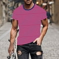 thumbnail image 2 of Rloper-Lop Men Striped Shirts Short Sleeve T-Shirts Casual Crewneck Tee Tops Vacation Beach Shirts Muscle Gym Workout Tops, 2 of 5