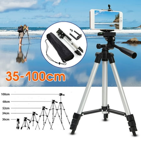 Image of Phone & Camera Tripod Stand Flexible Camera Tripod with Universal Smartphone Mount 360掳 All-round 3-Way Head Tripod with Clip Holder for iPhone Camera Camcorder Cell Phone