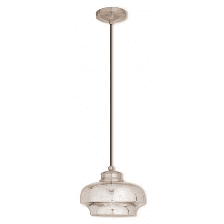 

Brushed Nickel Tone Finish Mini Pendants Glass Material Medium Base 9 Long 1 Light Fixture