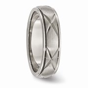 Grey Titanium Ring Band Wedding X-Design 6mm Satin