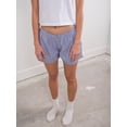 thumbnail image 2 of Gupgi Striped Shorts for Women Ruffle Hem Elastic Waist Short Pants Lounge Plaid Boxer Pj Bottom Loose Shorts, 2 of 7