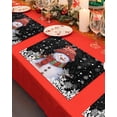 thumbnail image 4 of Christmas Placemats Set of 8 Snowman with Cap Xmas Snowflake Black Heat Insulation Washable Place Mats, Rustic Non-Slip Table Mats for Dining Table Party Kitchen Decor,13x19 Inch, 4 of 4