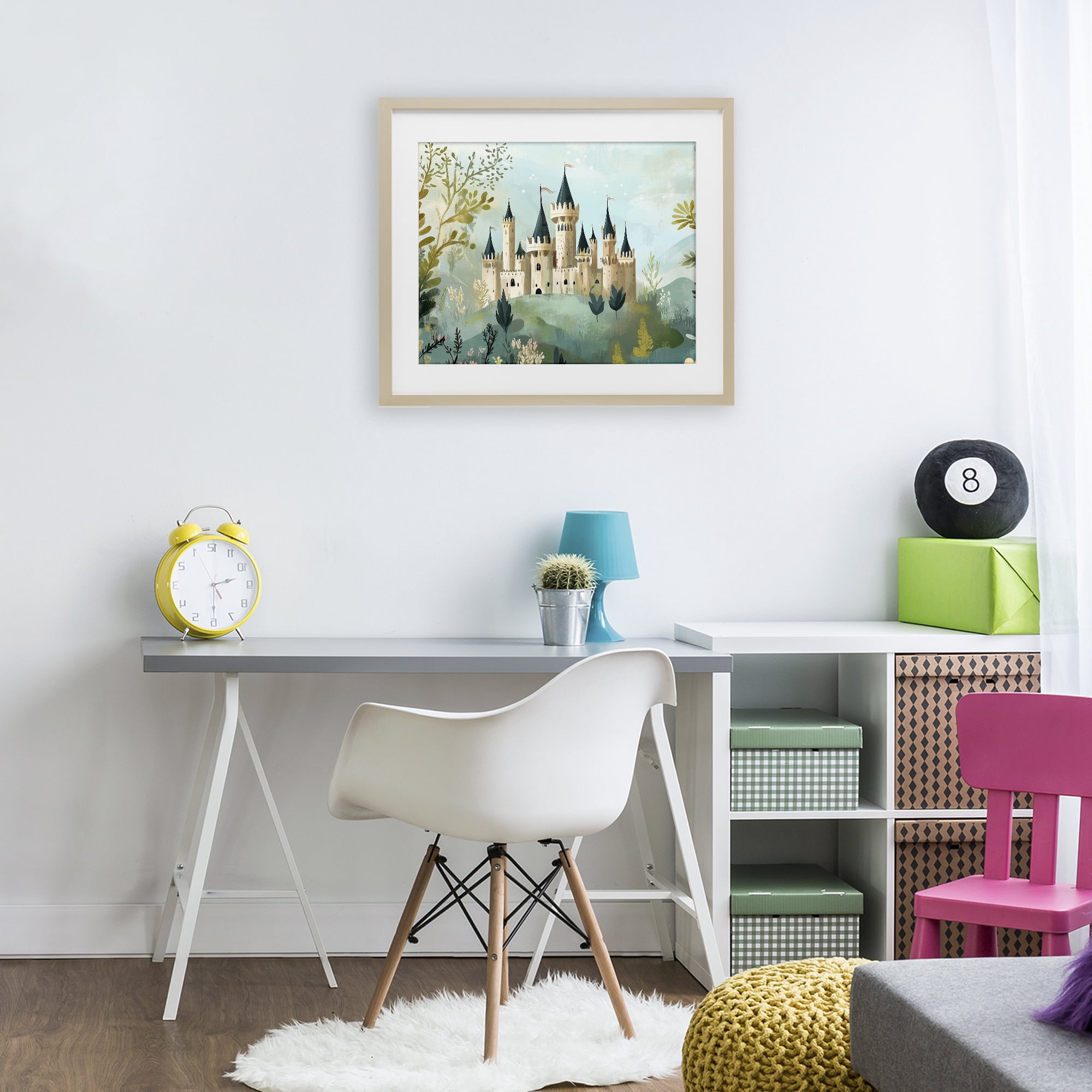 Stupell Industries Princess' Castle View Birch Framed Print Under Glass, design by Christine Simpson Art