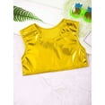 thumbnail image 3 of iiniim Girls Shiny Sequins Performance Crop Tops Kids Sleeveless Hip Hop Tank Top Vest 3-116 Gold 12-14, 3 of 7