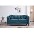 thumbnail image 3 of Uspridefurniture 2 Piece Mid Century Velvet Living Room Set Blue Green, 3 of 5