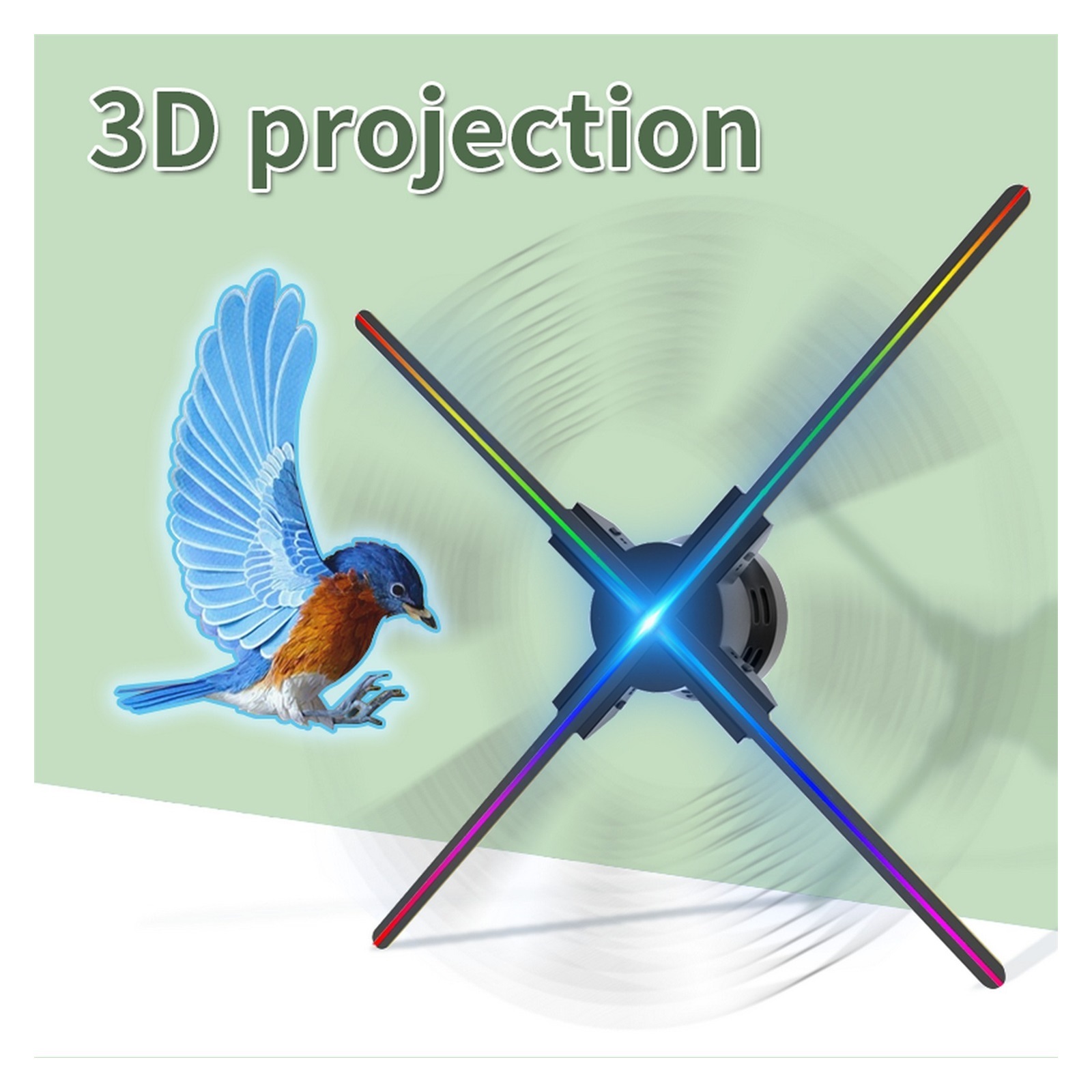 22.04 3D Hologram Fan Display Stereo Floating Advertising Machine Fan 1080P HD Trade Show LED Display Fan ,Versatile And Practical