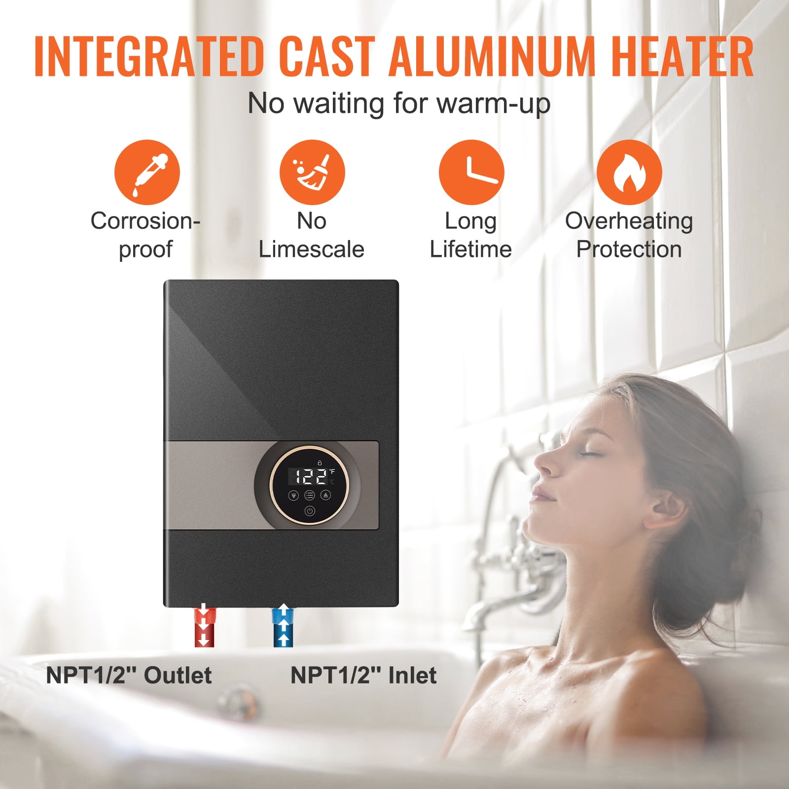 BENTISM Electric 240 Volts 8000 Watts Instant Tankless Water Heater for Shower