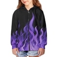 thumbnail image 4 of chaqlin Purple Fire Flame Hoodies for Boys Girls Trendy Y2K Zipper Hoodie Soft Long Sleeve Full-Zip Sweatshirts Casual Sports Jacket with Pocket, 4 of 7