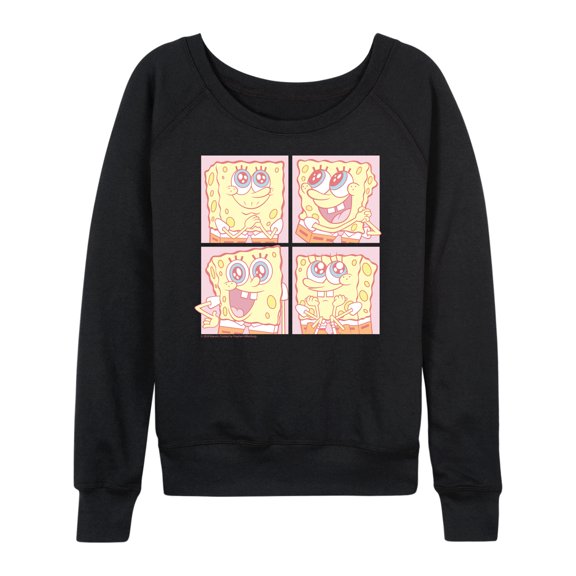 Spongebob Squarepants - Cute Face Grid - Women's French Terry Long Sleeve Shirt
