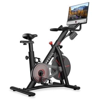 Air-Resistance Exercise Fan Bike With APP & Dual Acction Handlebars,  Stationary Bike for Home Cardio Workout, Upright AirBike Indoor Cycling Bike