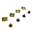 thumbnail image 3 of Rongfmy 100pcs Metal Square Pyramid Rivet Studs For Clothes Shoes Bags Decor 12mm, 3 of 9