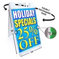 thumbnail image 2 of Holiday Specials 25 Percent Off (24" X 36") Deluxe A-Frame Signicade, Includes 2 Removable Panels & Stand, 2 of 4