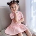 thumbnail image 2 of LIUJUNSHOP Toddler Girls Polo Dress Short Sleeve Golf Tennis Dress A-Line Playwear Sundress Cotton Baby Girls' School Uniform Pink 5-6 Years, 2 of 9
