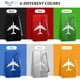 thumbnail image 4 of Juego de 6 etiquetas para equipaje, etiquetas para maletas/aviones, etiquetas de aleación de aluminio con cordones de acero inoxidable y tarjeta de PVC impermeable (6 colores), 4 of 5