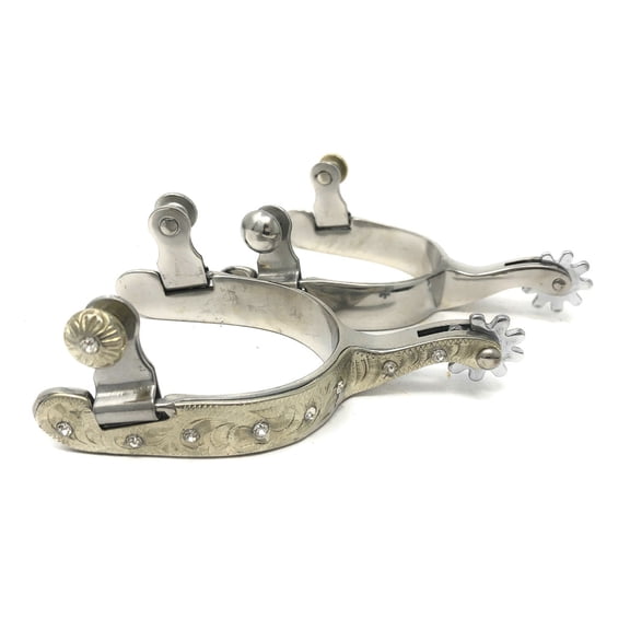 AJ Tack Ladies Stainless Steel Rhinestone Spurs
