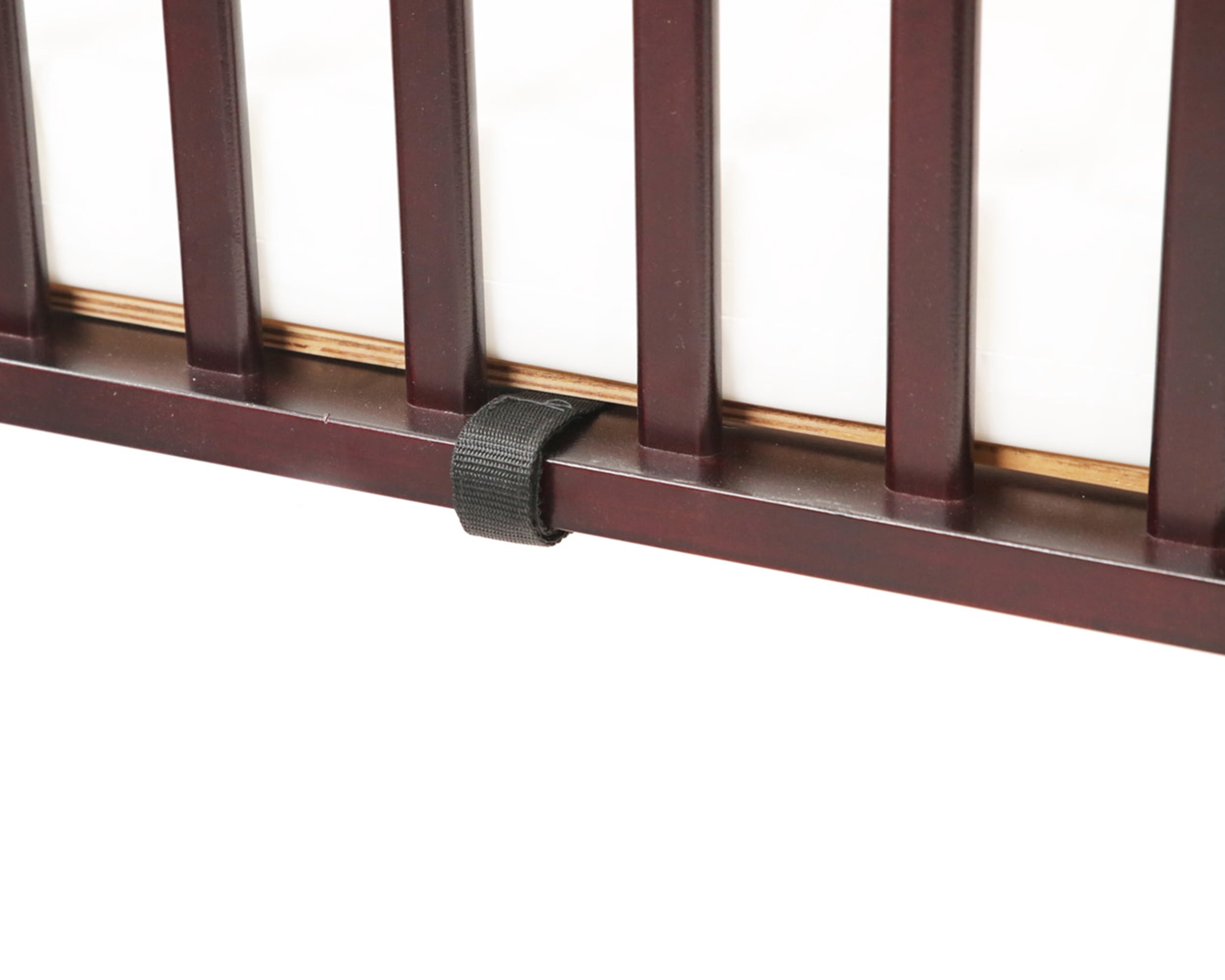 L.A. Baby Little Wooden Folding Portable Mini Crib with Mattress, Cherry