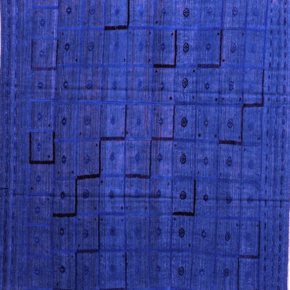 Ahgly Company Indoor Square Abstract Purple Modern Area Rugs, 4' Square
