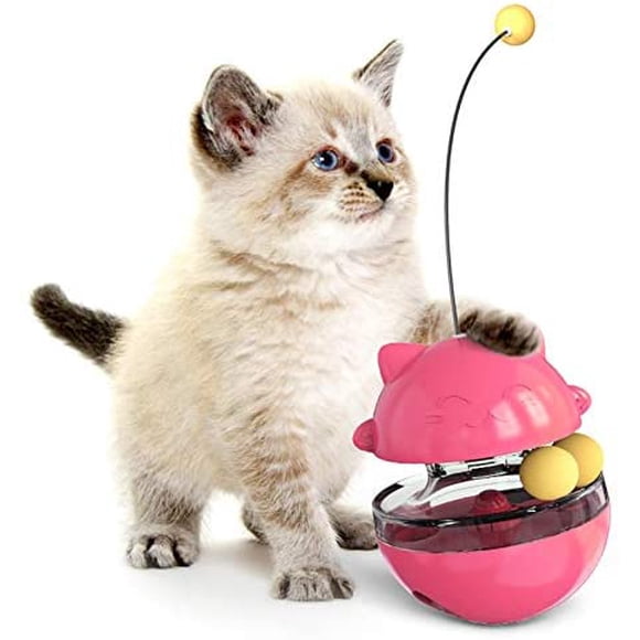 IGUOHAO Tumbler Double Track IGUOHAO Interactive Cat Toy Kitty IGUOHAO Cat Dancers Cat IGUOHAO IGUOHAO Slow Feeders for for Indoor Cats Red