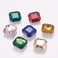 thumbnail image 2 of 10pcs Pointed Back K9 Glass Rhinestone Cabochons Faceted Back Plated Square Mixed color 18x18x6mm, 2 of 4