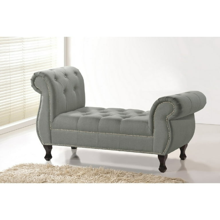 Baxton Studio Ipswich Grey Linen Bench Baxton Studio Ipswich Grey Linen Bench