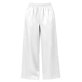 thumbnail image 7 of Maplenight Womens Satin Lounge Pants Wide Leg High Waist Sleep Pants Vacation Casual Trousers with Pockets, 7 of 7