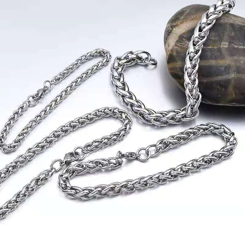 Mens Titanium Steel Bracelet Geometric Flower Basket Design Polished Finish Bracelet Individually Packed Gift for Men