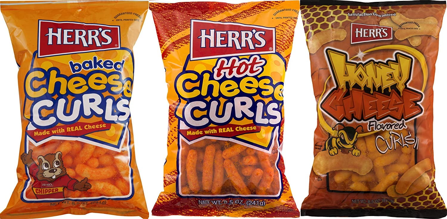 Herr's Baked Cheese Curls, Hot Cheese Curls & Honey Cheese Curls