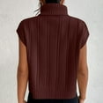 thumbnail image 5 of GigrtiJin Sweater Vest for Women Solid Color Cable Knitted Turtleneck Sleeveless Thermal Tunic Tops, 5 of 7