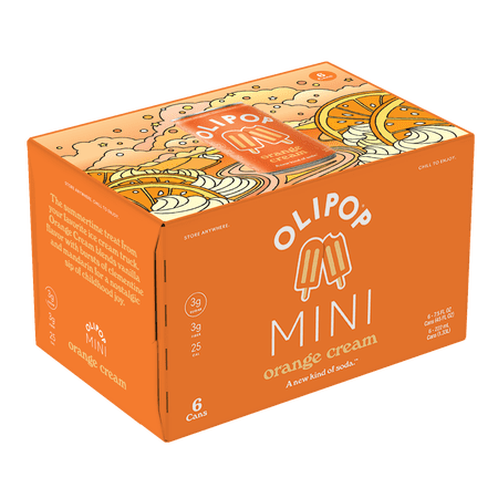 Olipop Minis Prebiotic Soda Pop, Orange Cream, High Fiber, 7.5 fl oz 6 Pack