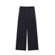 thumbnail image 2 of HH TRAF Pantalones largos de pierna ancha con efecto arrugado liso a la moda de otoño para mujer Pantalones elegantes con cintura elástica y bolsillos laterales para mujer, 2 of 4