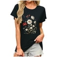 thumbnail image 3 of NSLGXD T Shirts for Women Casual Crew Neck Short Sleeve Blouses Plus Size Graphic Tees Lightweight Athletic Tshirts S-2XL Black Top, 3 of 5