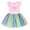 Pink / rainbow, variant on Care Bears Cheer Bear Rainbow Tulle Dress Toddler to Big Kid