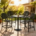 thumbnail image 4 of Costway 25.5" Outdoor Bar Stool Set of 2 with Ergonomic Back, Arms & Footrest for Garden, 4 of 9