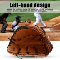 thumbnail image 3 of Guante de entrenamiento de béisbol/sóftbol para niños zurdos, de PVC marrón, para jugadores aspirantes, 3 of 8