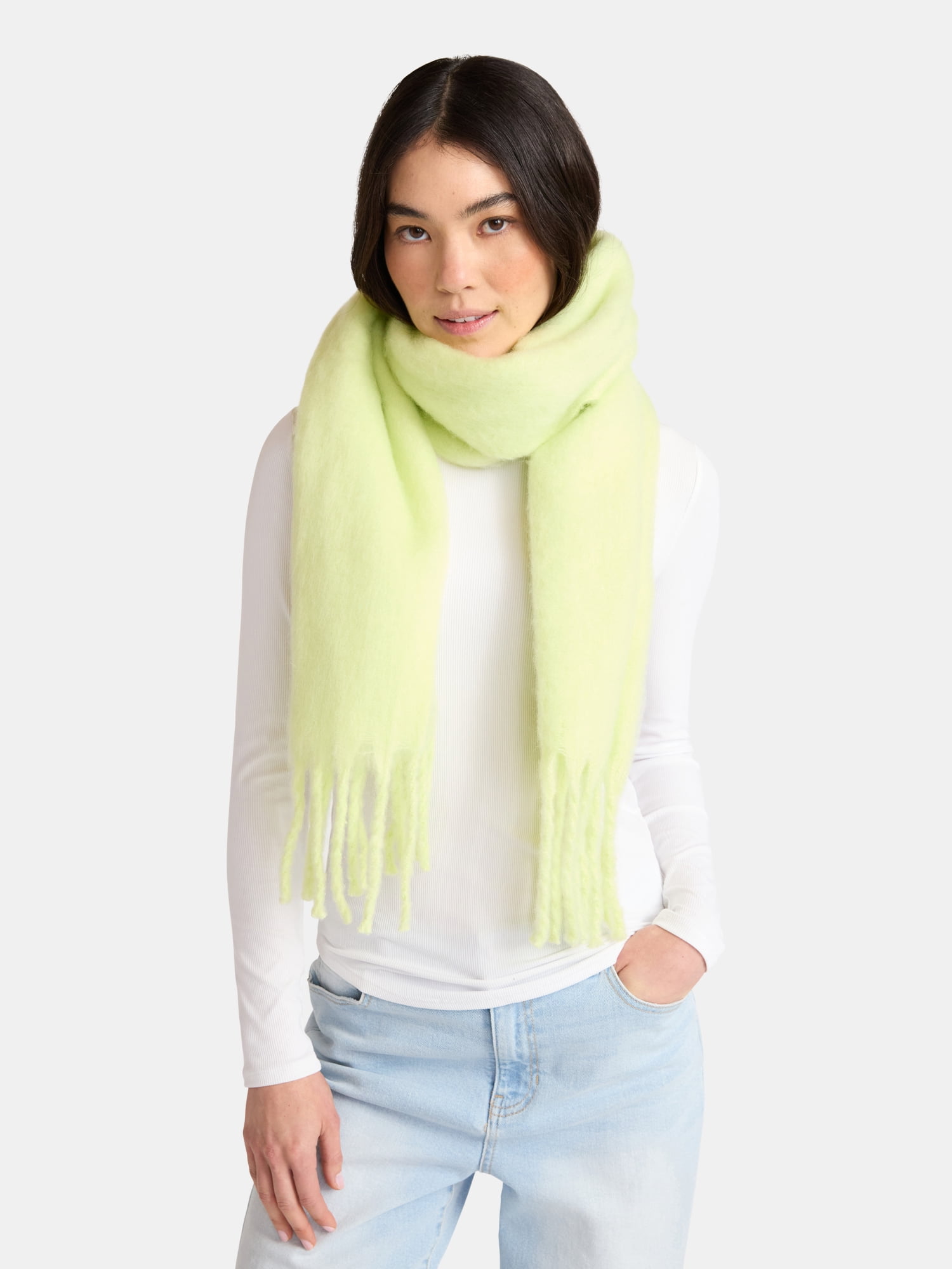 No Boundaries Women's Solid Scarf, Weld Yellow