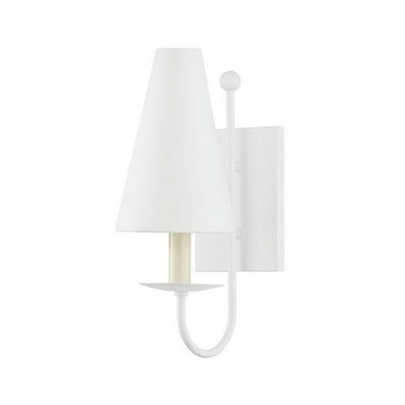 

1 Light Wall Sconce 14.25 inches Tall and 5.5 inches Wide-White Finish Bailey Street Home 154-Bel-4623552