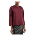thumbnail image 1 of Alfani Womens Side-Slit Top, Purple, Large, 1 of 1