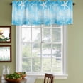 thumbnail image 3 of 2 Pack Valances for Window, Blue Ombre Coastal Short Curtains for Kitchen Bedroom Living Room, Sea Nautical Summer Beach Starfish Coral Rod Pocket Small Window Treatment Valance Drapes 42 x 18 Inch, 3 of 8