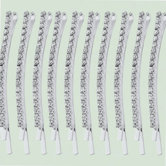 10Pcs Crystal Hair Clip Clear Rhinestone Bobby Pins, Diamante Hair Clips for Women, Sparkling Hair Accessories