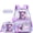 Purple E, variant on Cute Kids Backpack for School Backpacks for Girls with Lunch Box Pencil Case Bookbag for Elementary Student Ages 6-12