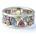 thumbnail image 4 of EOEMY 8mm Hollow Band Women'S Stainless Steel Multi-Color Aaa Cz Ring Size 6 7 8 9 10, 4 of 5