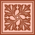 thumbnail image 2 of Vision Studio 20x20 Gold Ornate Wood Framed with Double Matting Museum Art Print Titled - Tonal Woodblock in Coral III, 2 of 4