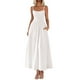 thumbnail image 1 of Vestido largo PRETTYGARDEN para mujer, estampado, verano 2025, blanco, 1 of 9