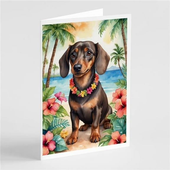 5 x 7 in. Dachshund Luau Greeting Cards - Pack of 8